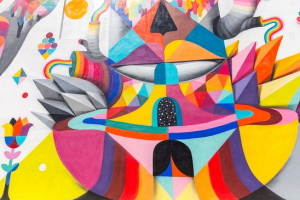 عکس با کیفیت نقاشی دیواری انتزاعی